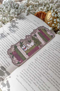 Cozy Christmas Bookshelf Die-Cut Bookmark