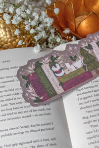 Cozy Christmas Bookshelf Die-Cut Bookmark