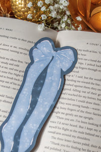 Frosted Winter Bow Die-Cut Bookmark