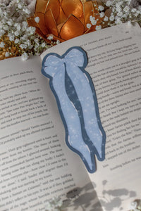 Frosted Winter Bow Die-Cut Bookmark