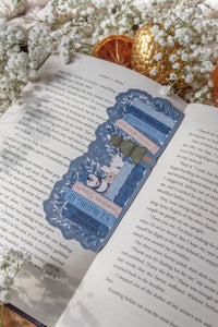 Cozy Winter Bookshelf Die-Cut Bookmark