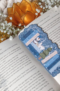 Cozy Winter Bookshelf Die-Cut Bookmark