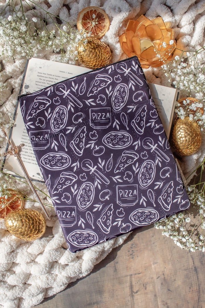 Water-Resistant Extra Large Book Sleeve | Pizza Party