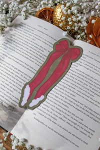 Christmas Santa Bow Die-Cut Bookmark