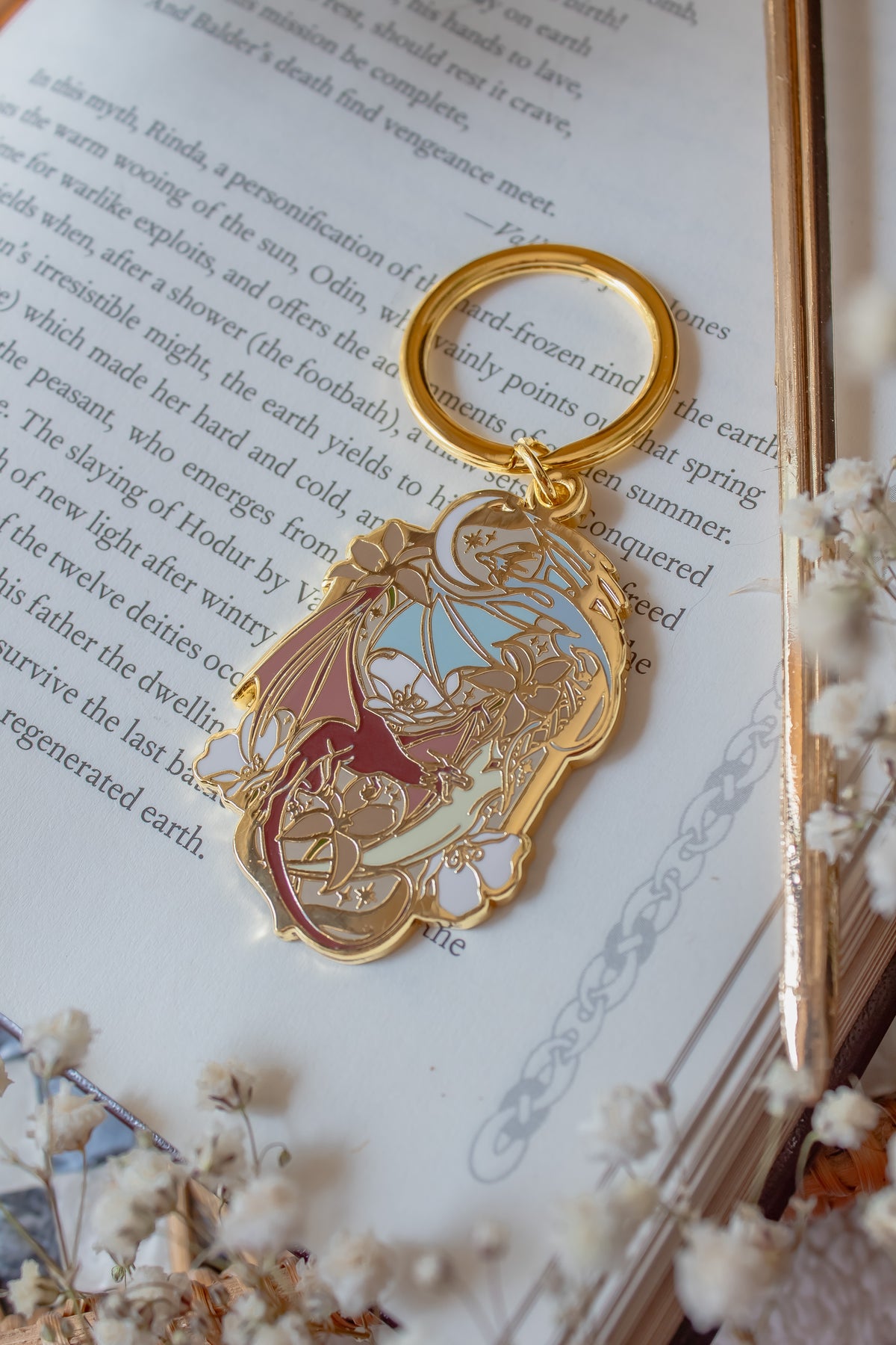 When The Moon Hatched Dragons Metal Keychain