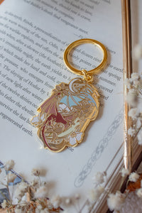 When The Moon Hatched Dragons Metal Keychain