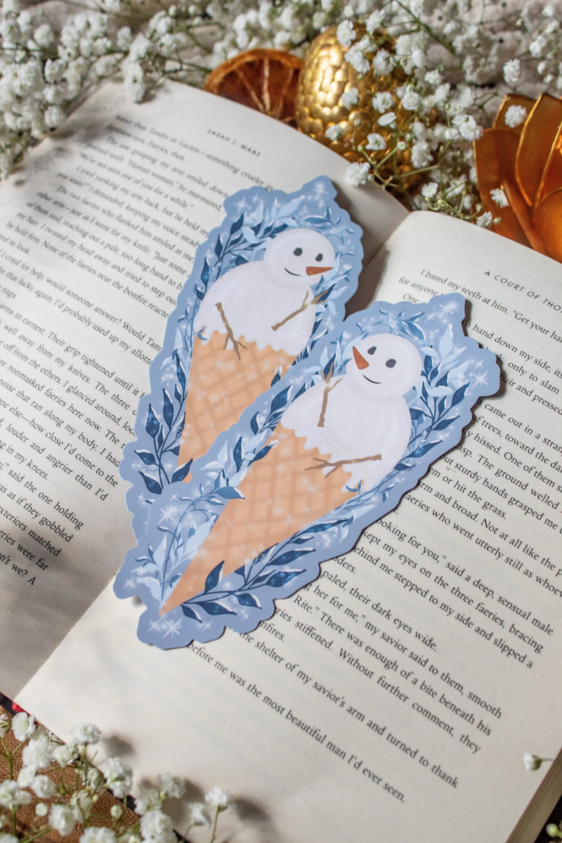Snowman Cone Die-Cut Bookmark