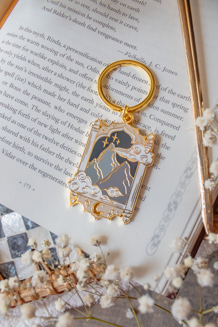 Night Sky Metal Keychain