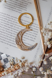 Winter Moon Metal Keychain