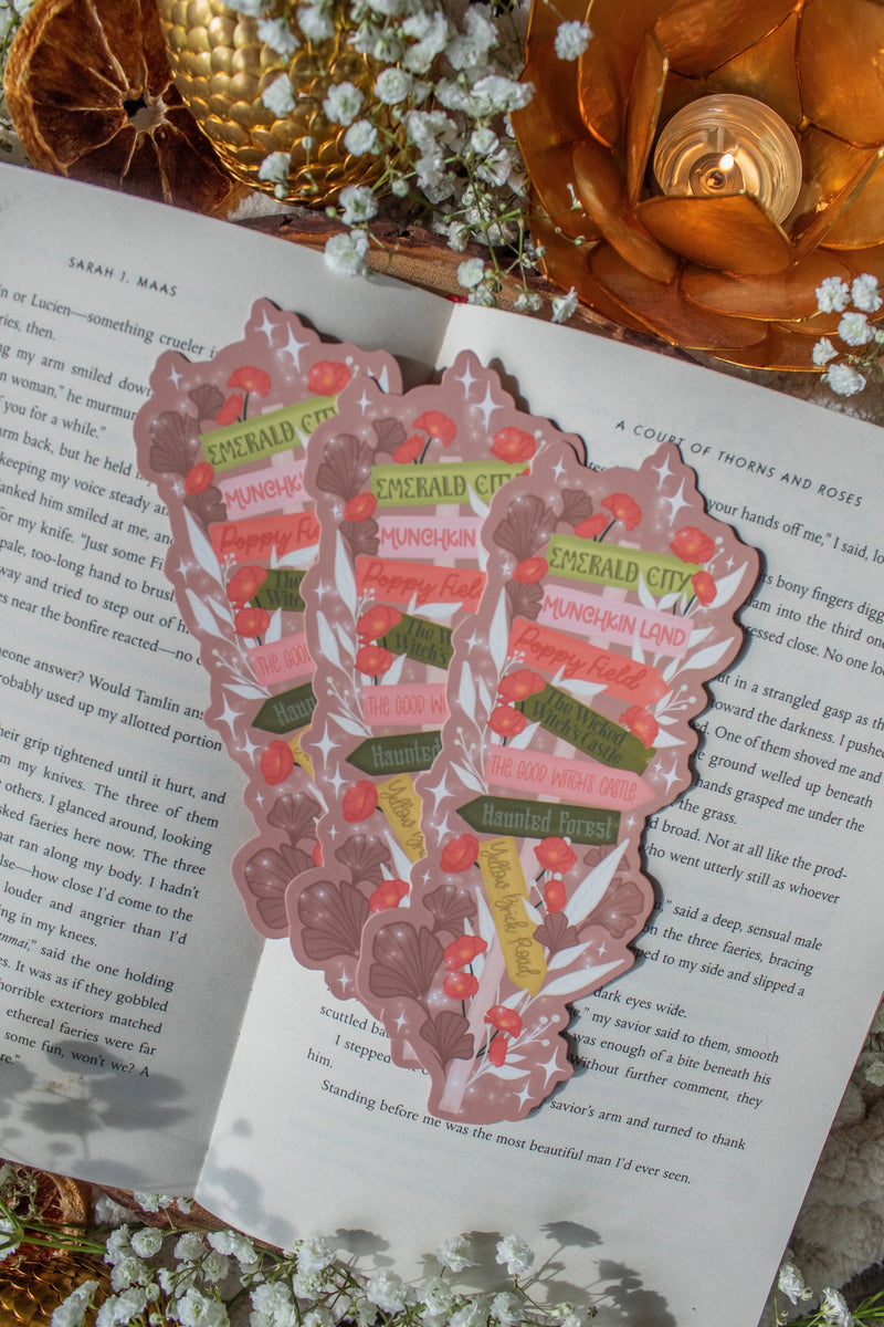 Wizard of Oz Bookmark | Oz Location Sign Die-Cut Bookmark