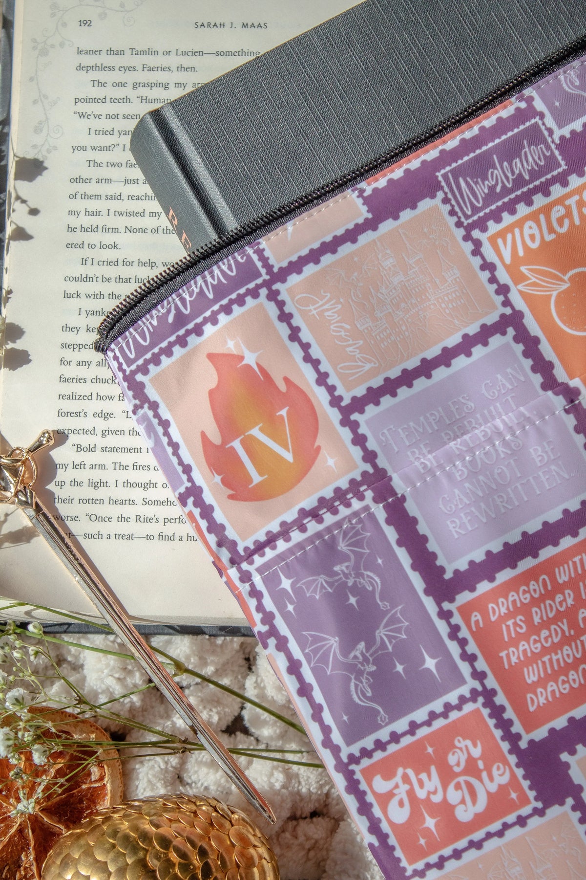Water-Resistant Extra Large Book Sleeve | Fourth Wing Stamps