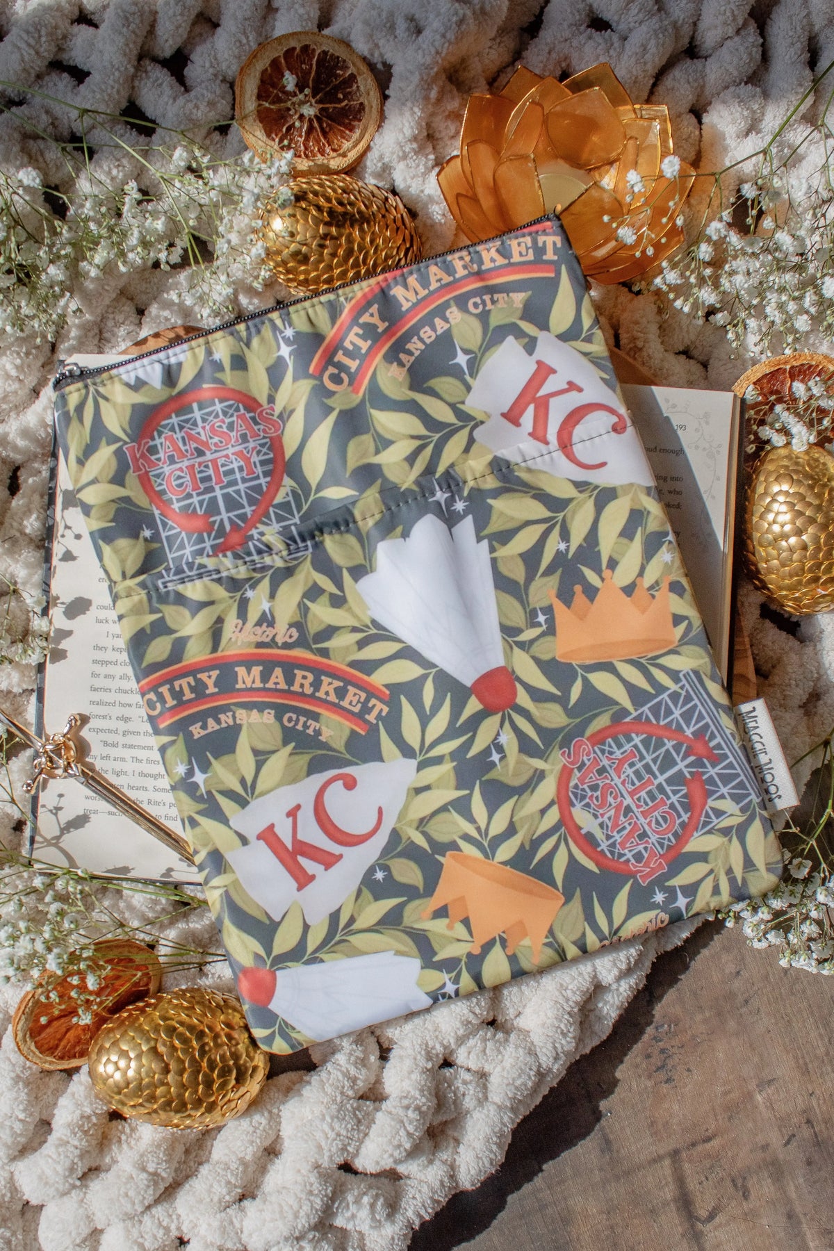 Water-Resistant Extra Large Book Sleeve | Kansas City Icons