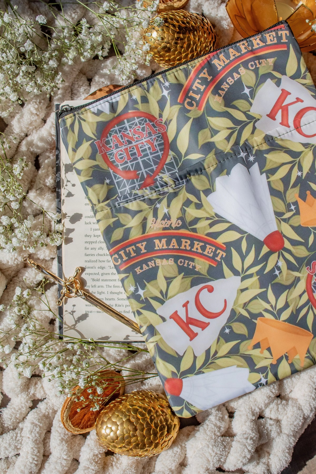 Water-Resistant Extra Large Book Sleeve | Kansas City Icons