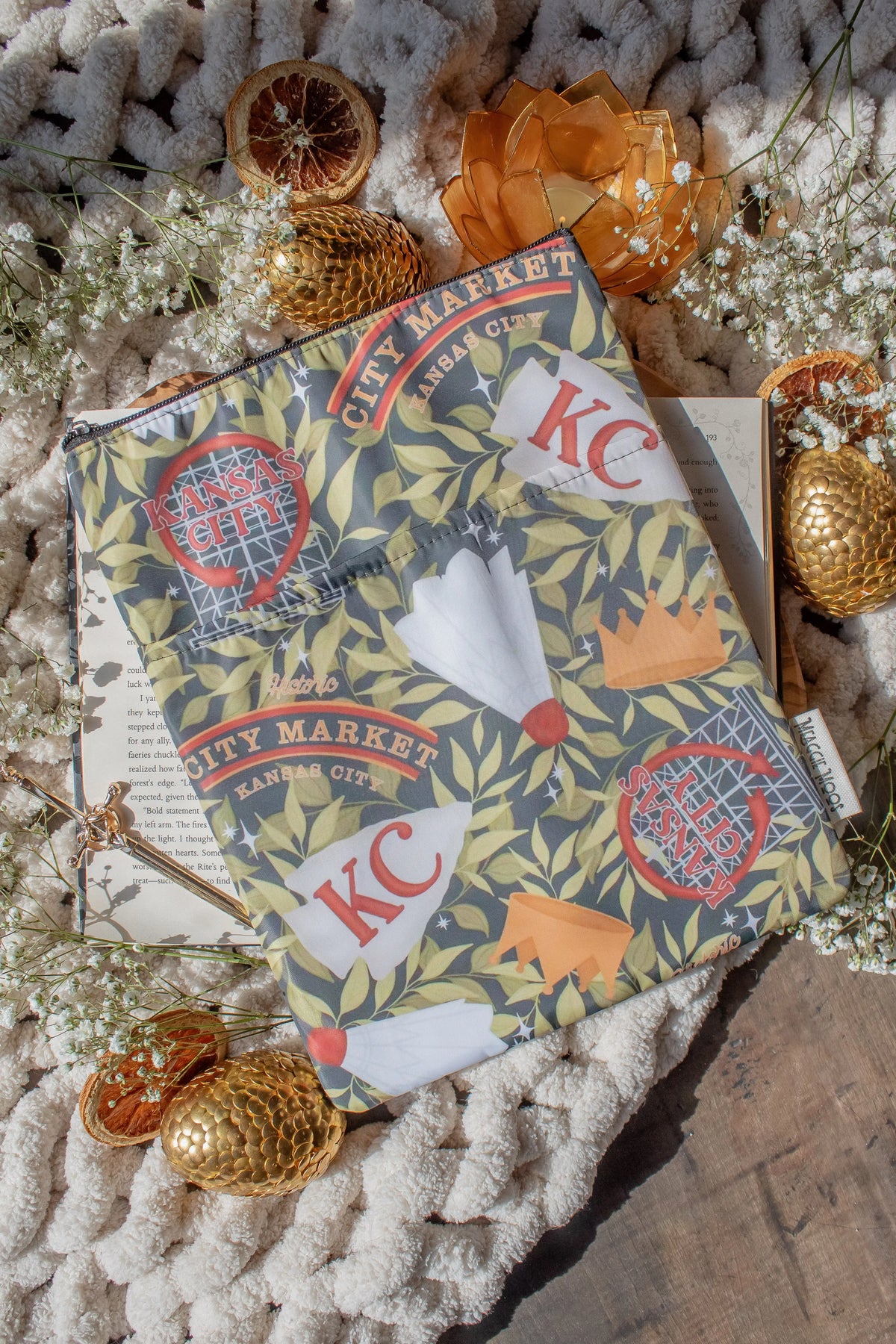 Water-Resistant Extra Large Book Sleeve | Kansas City Icons