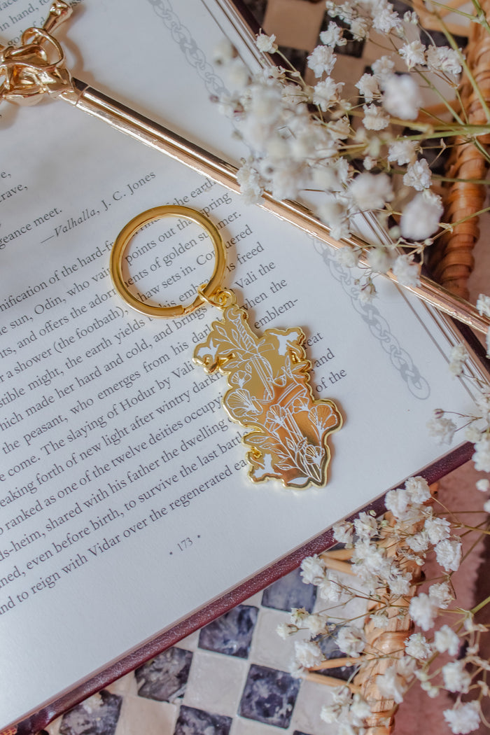 Ivory Swords Metal Keychain