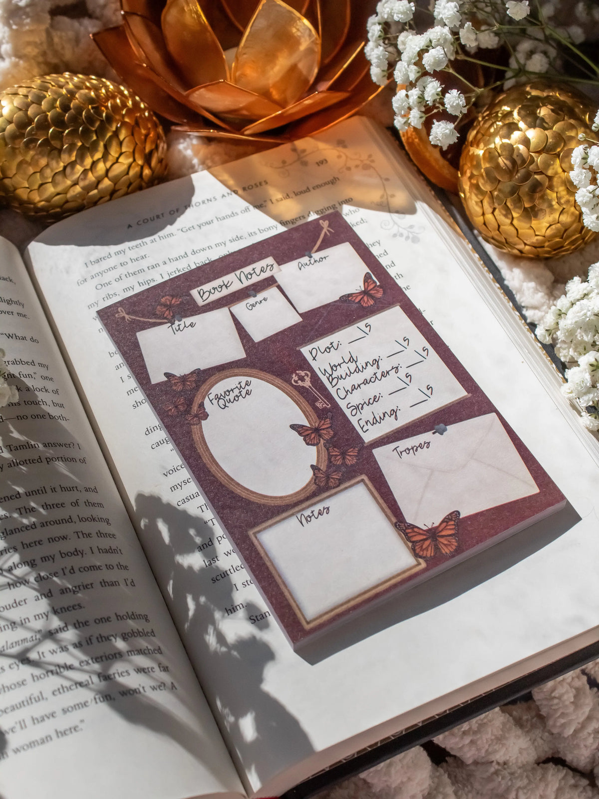 Book Review Post-it® Notepad | Dark Academia