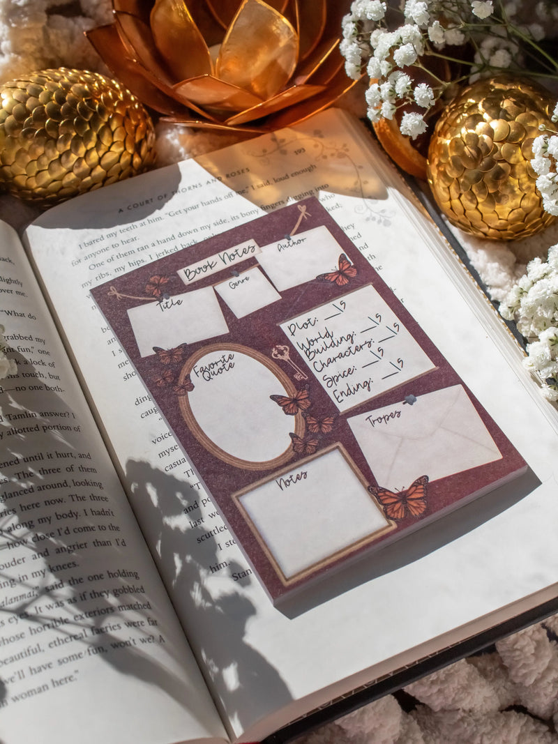 Book Review Post-it® Notepad | Dark Academia