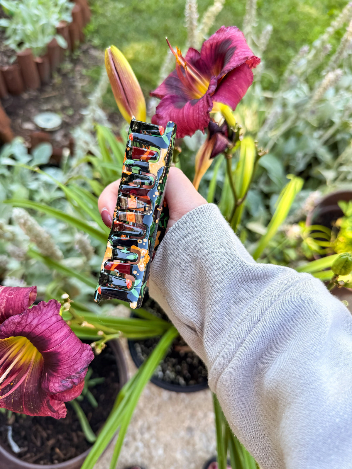 Bookish Hair Claw Clip | Burgundy Books