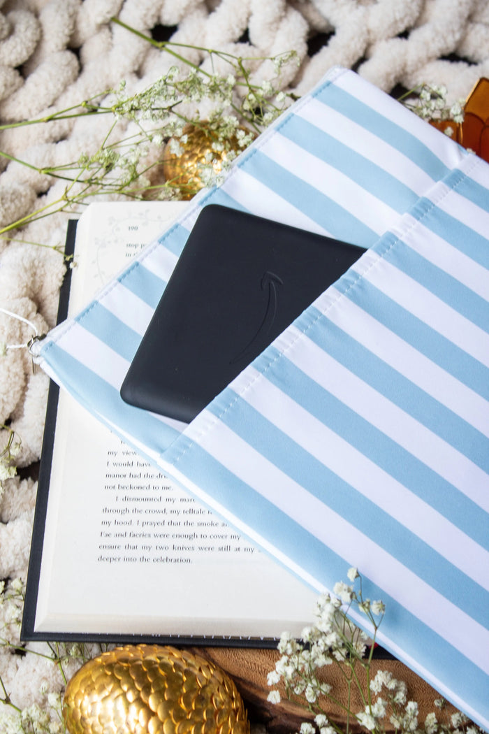 Blue Cabana Stripes Book Sleeve