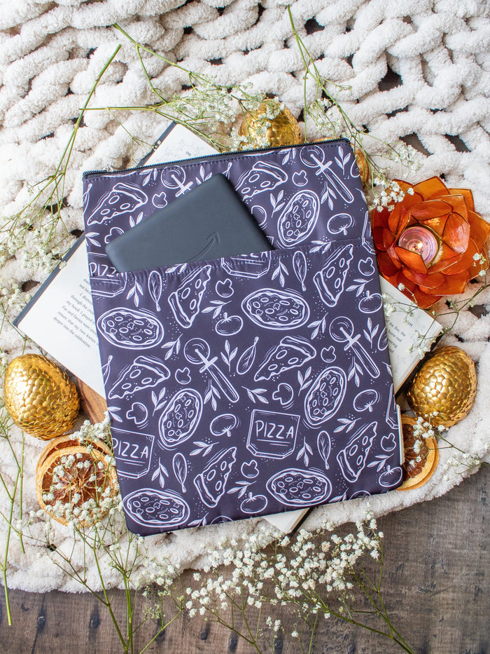 Water-Resistant Extra Large Book Sleeve | Pizza Party