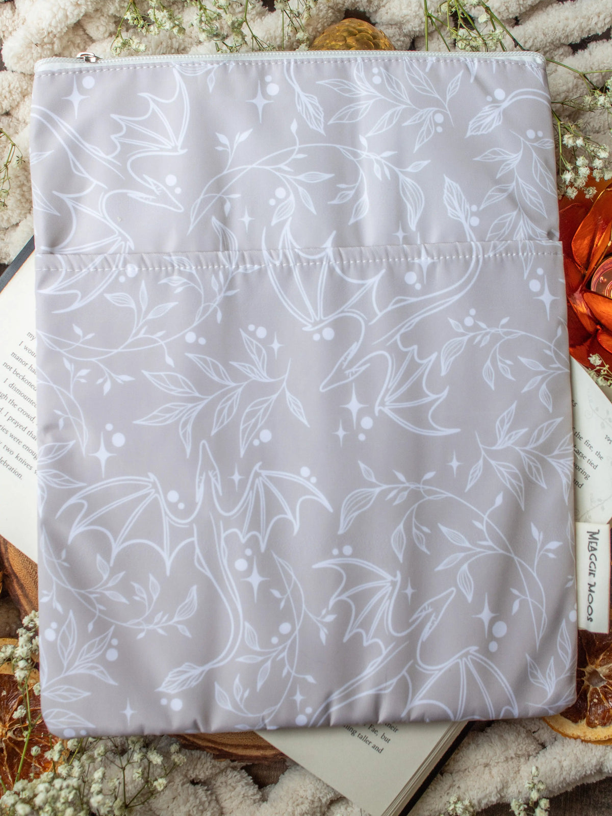 Tan Dragons Book Sleeve