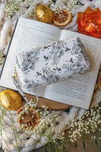 Bookish Cosmetic / Pencil Pouch Zip Bag | Ivory Swords