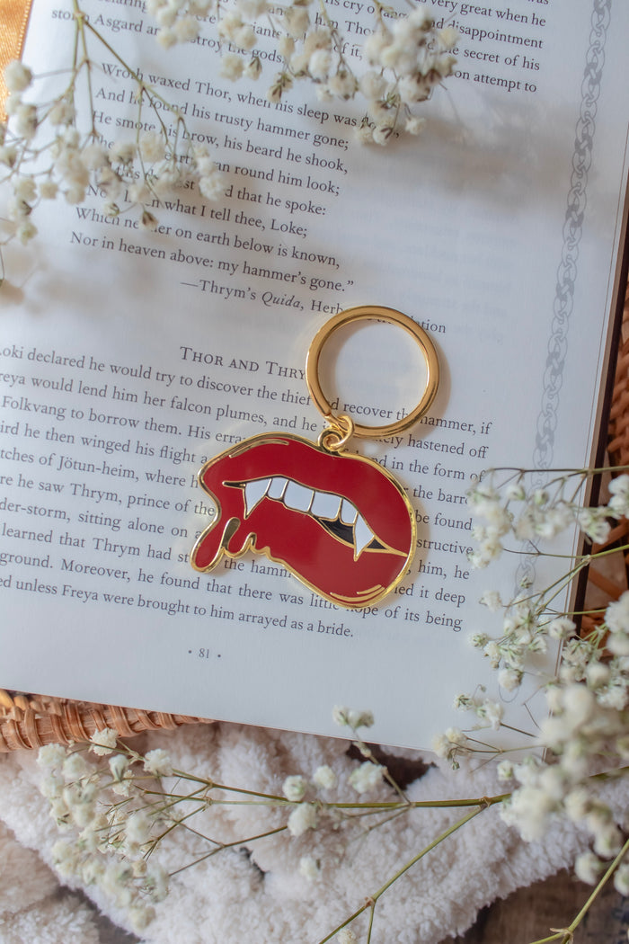 Vampire Bite Metal Keychain