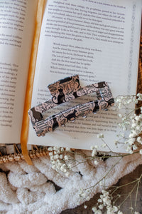 Bookish Hair Claw Clip | Books & Cats