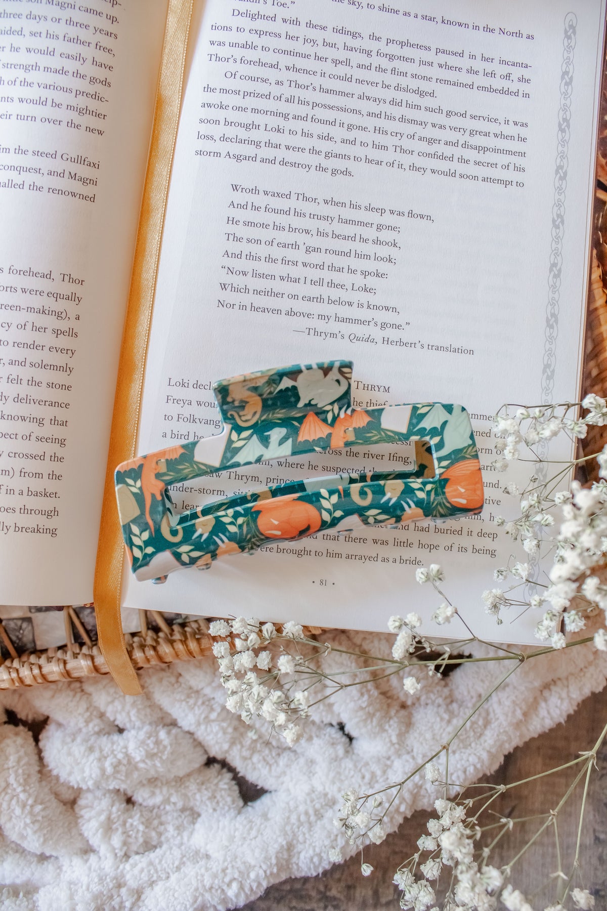 Bookish Hair Claw Clip | Littlest Book Dragon