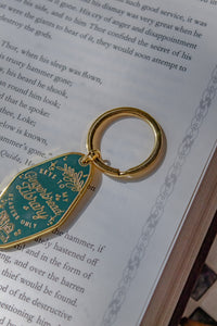 Gingerbread Library Metal Keychain