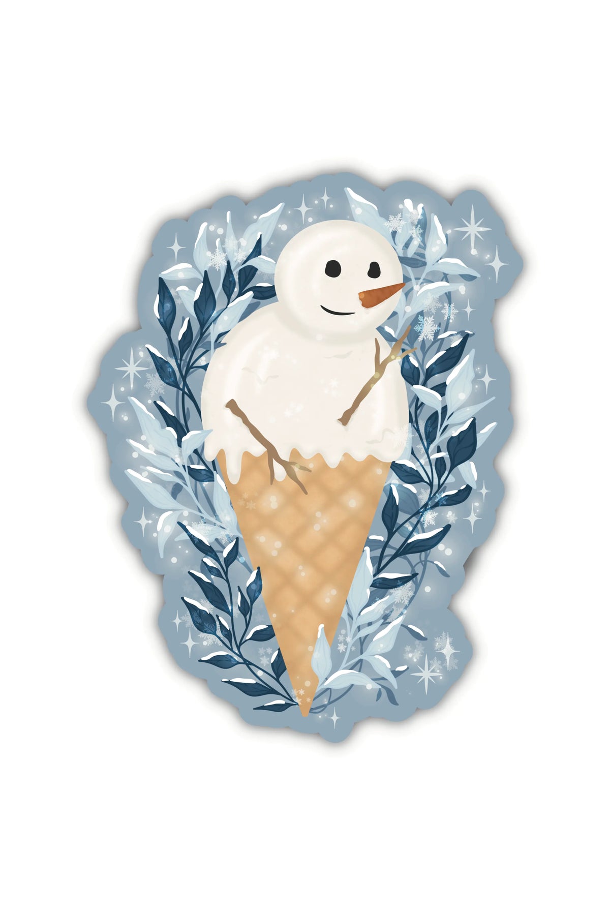 Snowman Cone Vinyl Sticker
