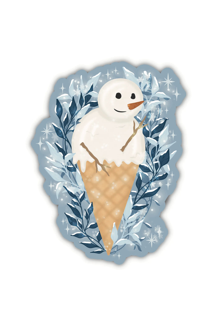 Snowman Cone Vinyl Sticker