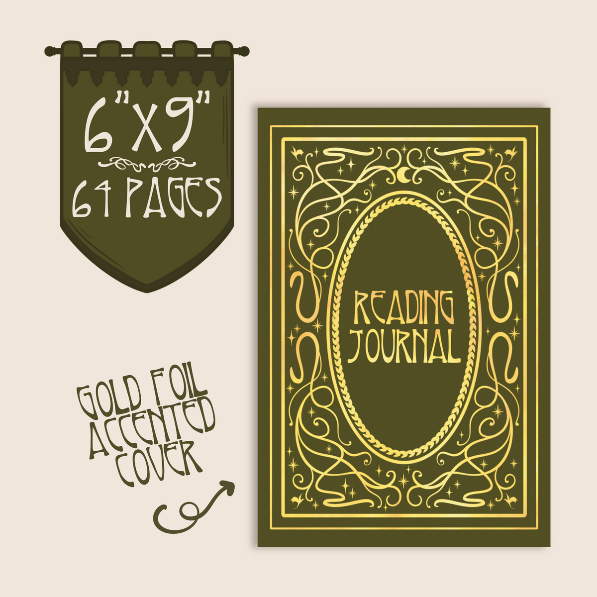 6"x9" Art Nouveau Reading Journal