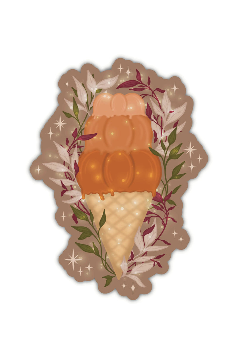 Pumpkin Cone Vinyl Sticker