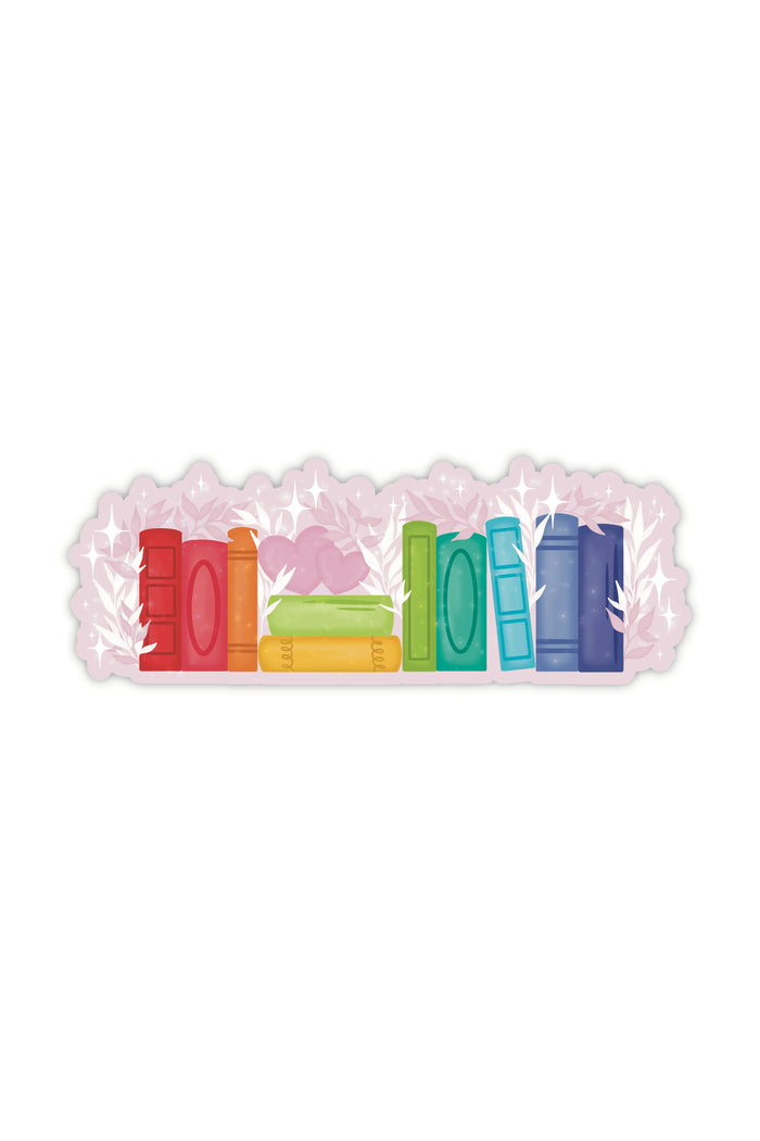 Rainbow Bookshelf Waterproof Vinyl Kindle Width Sticker