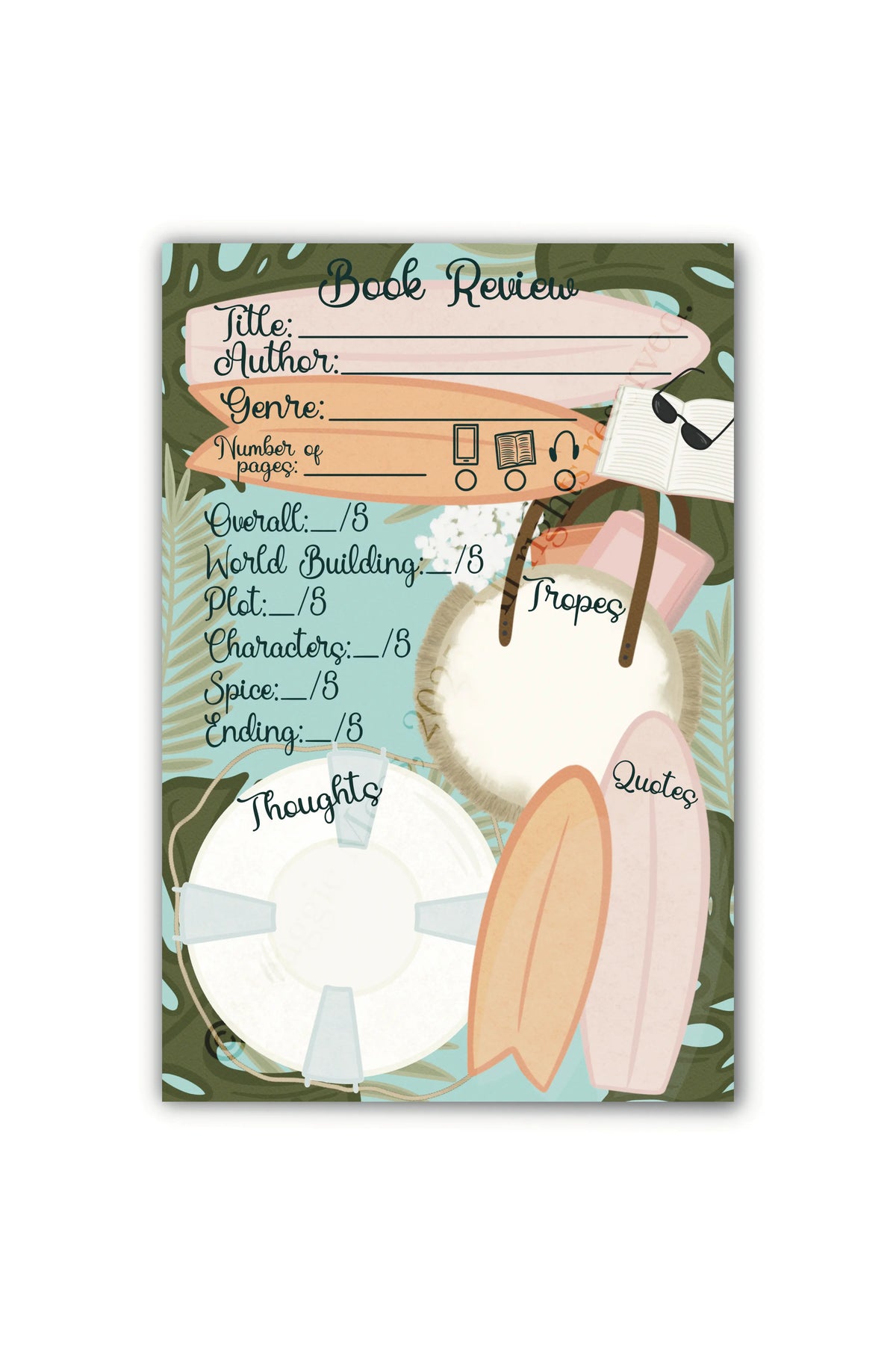 Book Review Post-it® Notepad | Beach Reads