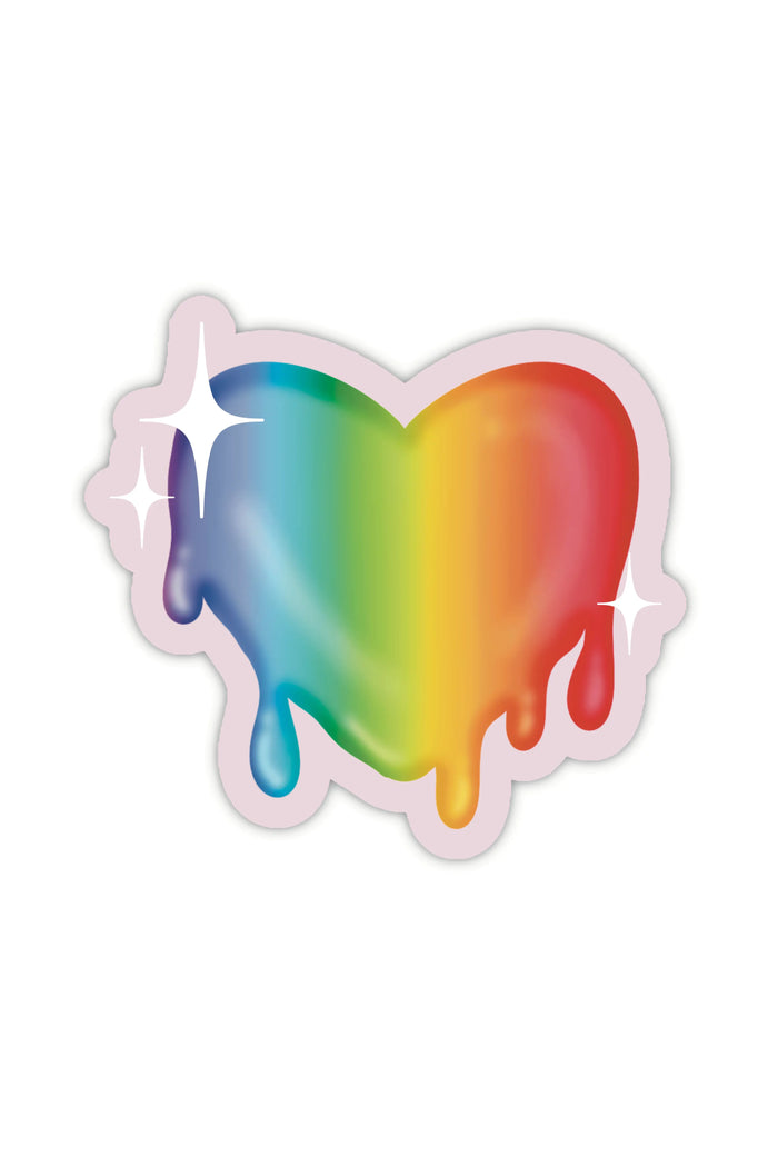 Melting Rainbow Heart Waterproof Vinyl Sticker