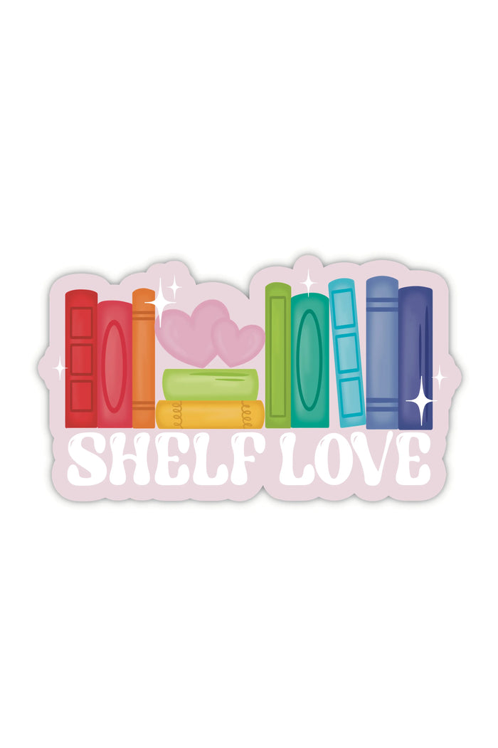 Rainbow Shelf Love Waterproof Vinyl Sticker
