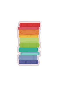 Rainbow Bookstack Waterproof Vinyl Sticker