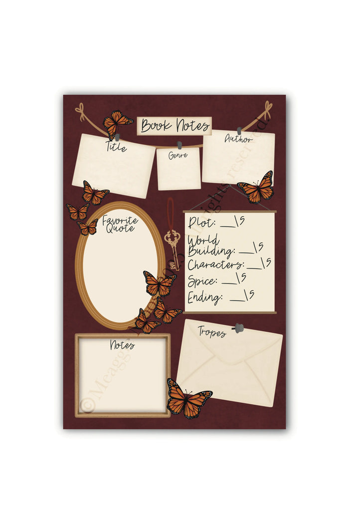 Book Review Post-it® Notepad | Dark Academia