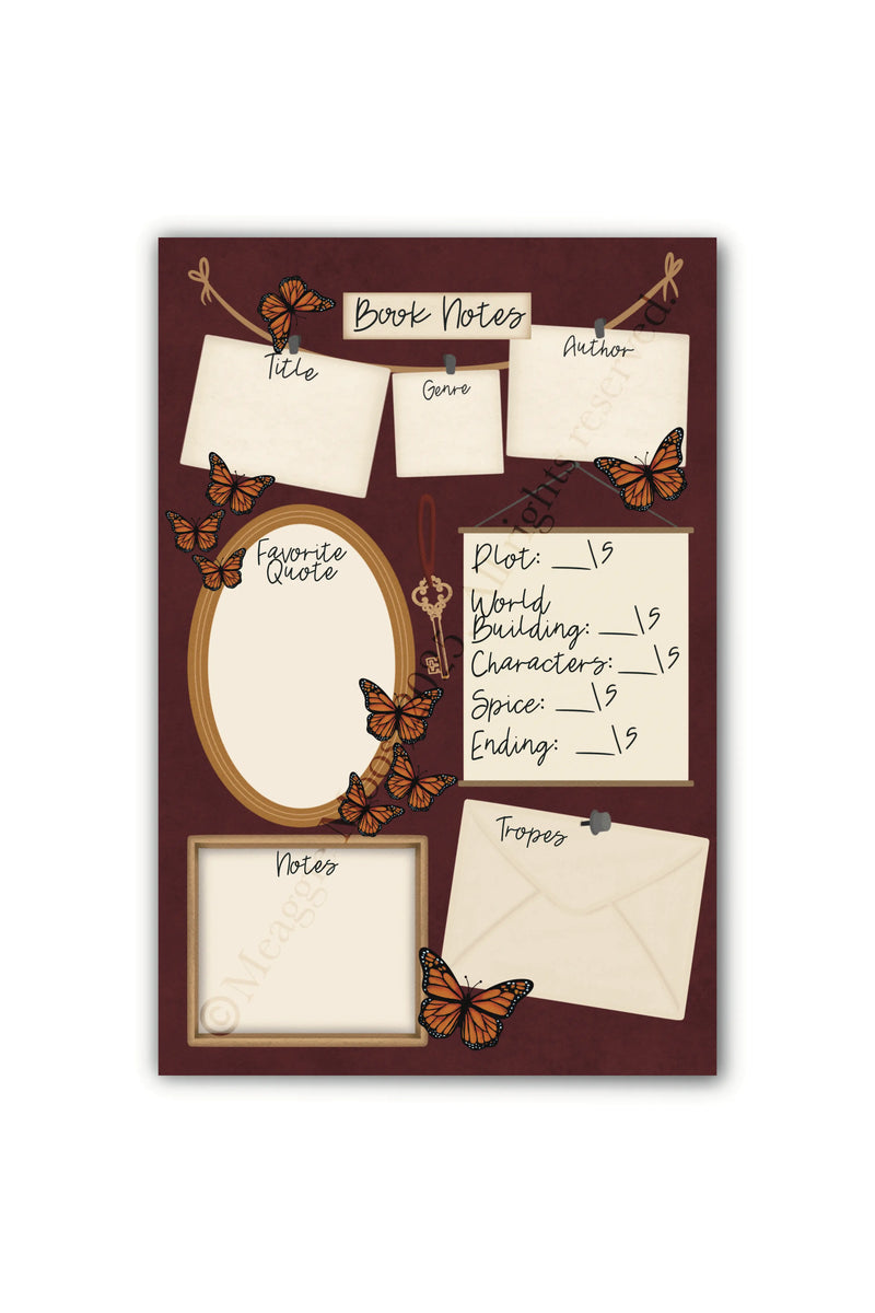 Book Review Post-it® Notepad | Dark Academia