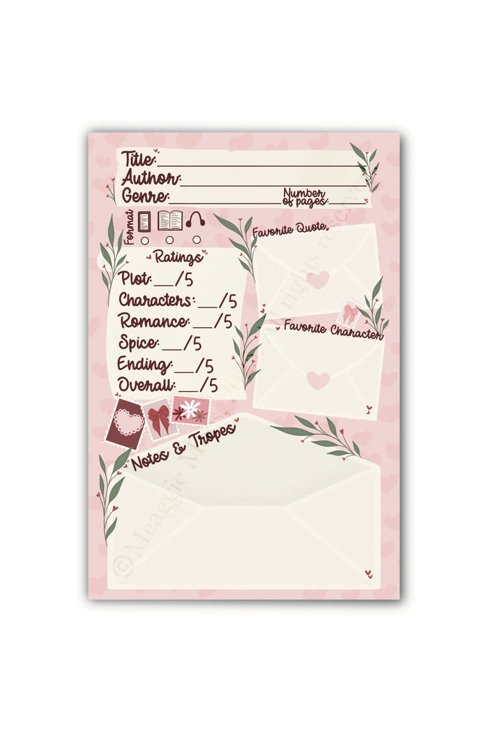 Book Review Post-it® Notepad | Love Letters
