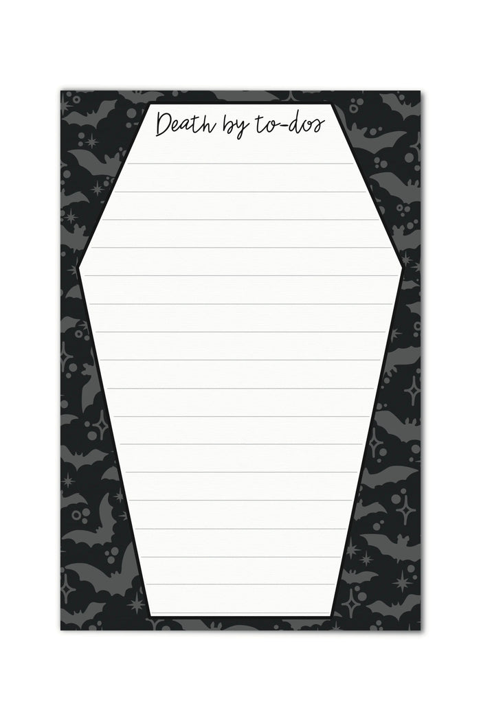 4"x6" Notepad | Death By To-Do's Coffin