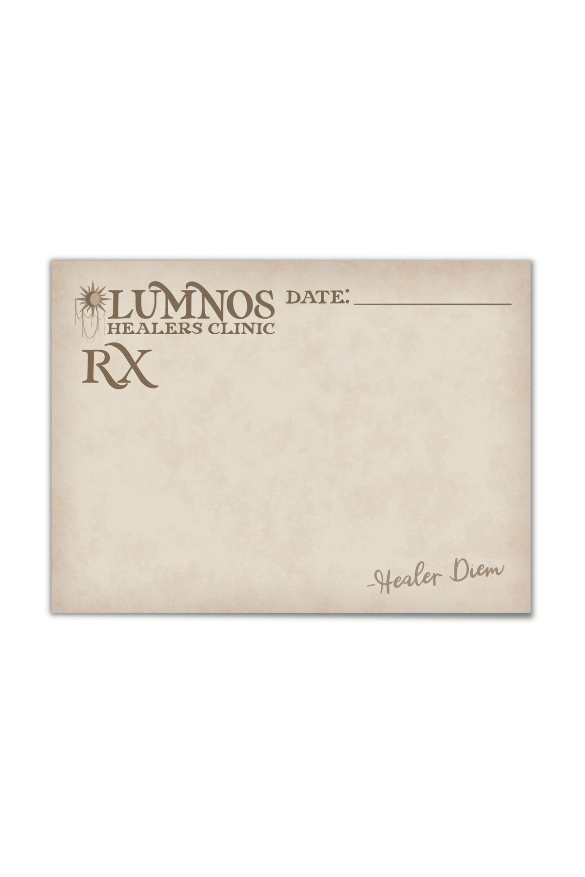 3"x4" Sticky Notes | Spark of the Everflame Lumnos Healers Clinic RX Pad