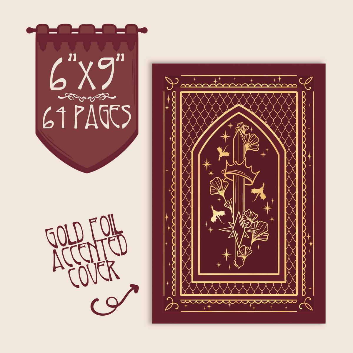 6"x9" Fantasy Sword Reading Journal