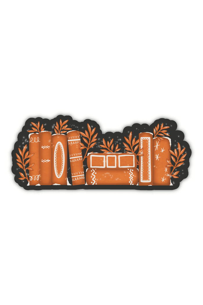 Gingerbread Bookshelf Vinyl Sticker