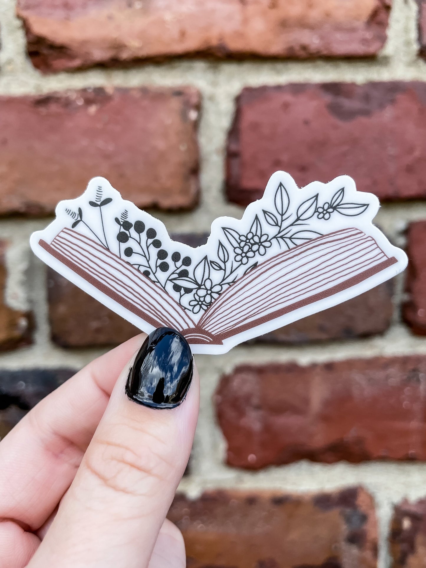 Floral Book Waterproof Sticker | 3"x1.53"