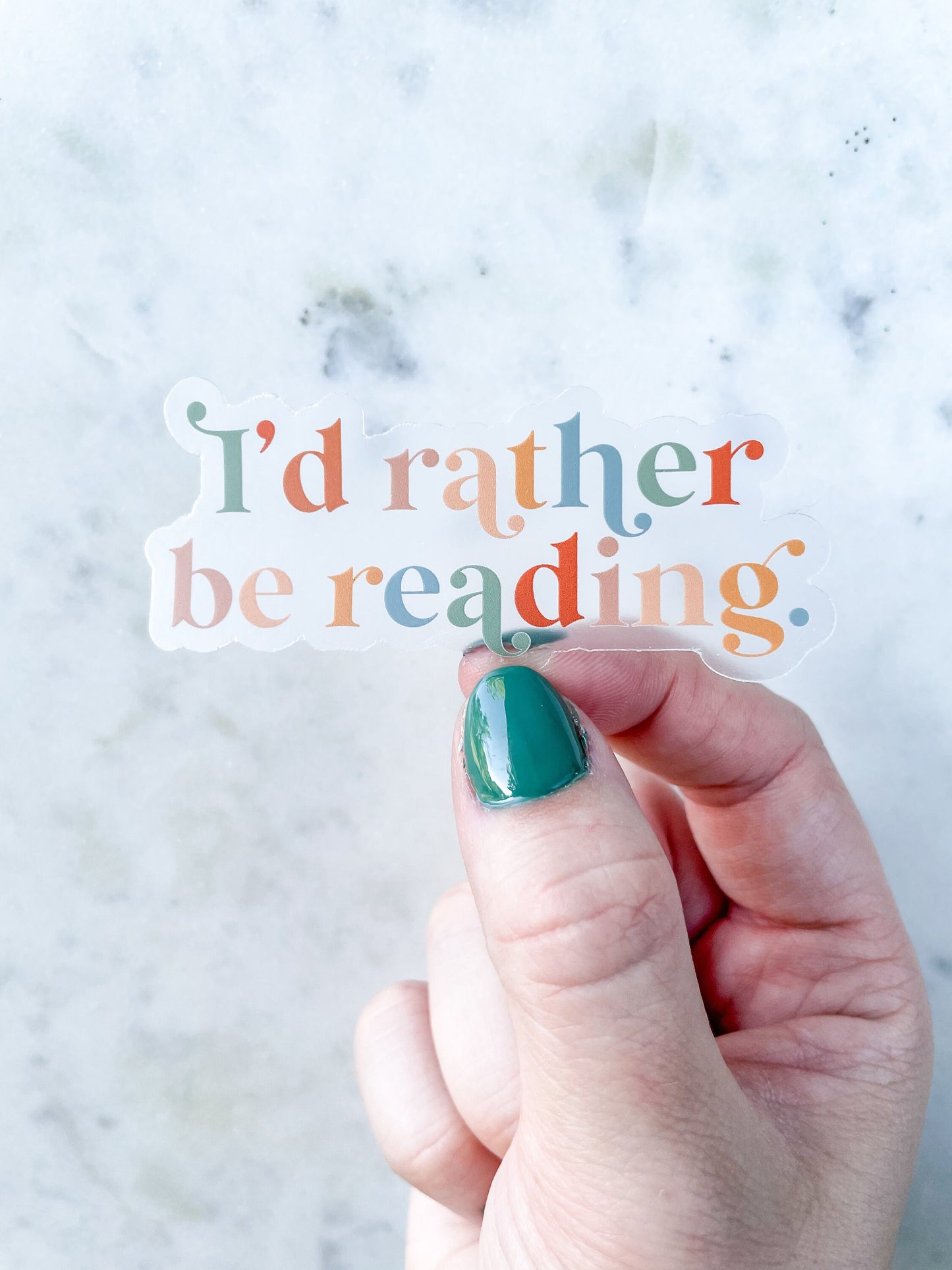 Id Rather Be Reading Waterproof Sticker | 3" x 1.36"