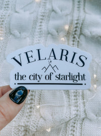 Velaris The City Of Starlight Waterproof Sticker | ACOTAR Inspired Laptop and Water Bottle Sticker | Night Court Sticker | 3" x 1.66"