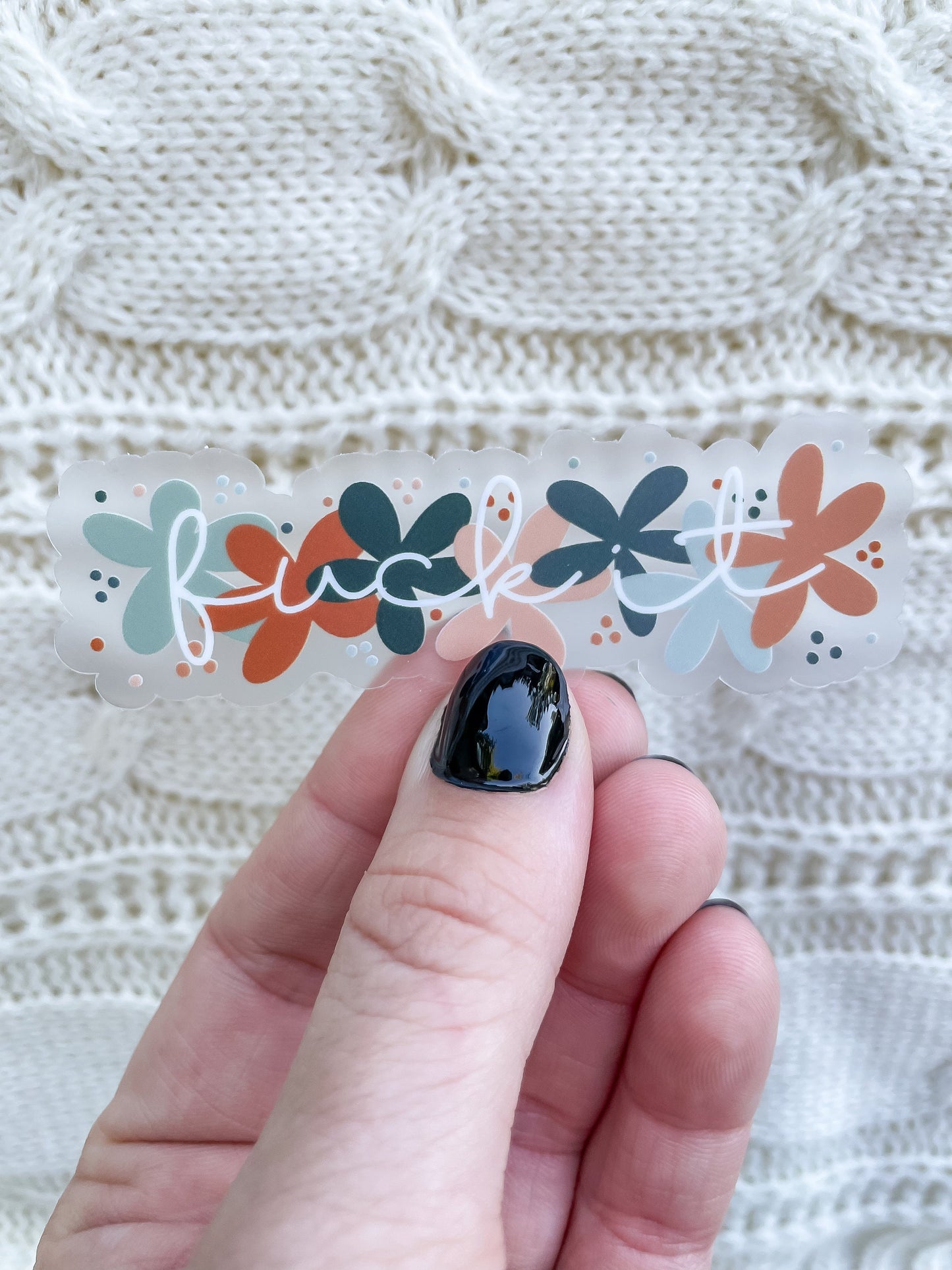 Floral F*ck it Waterproof Sticker | 1"x3.2"